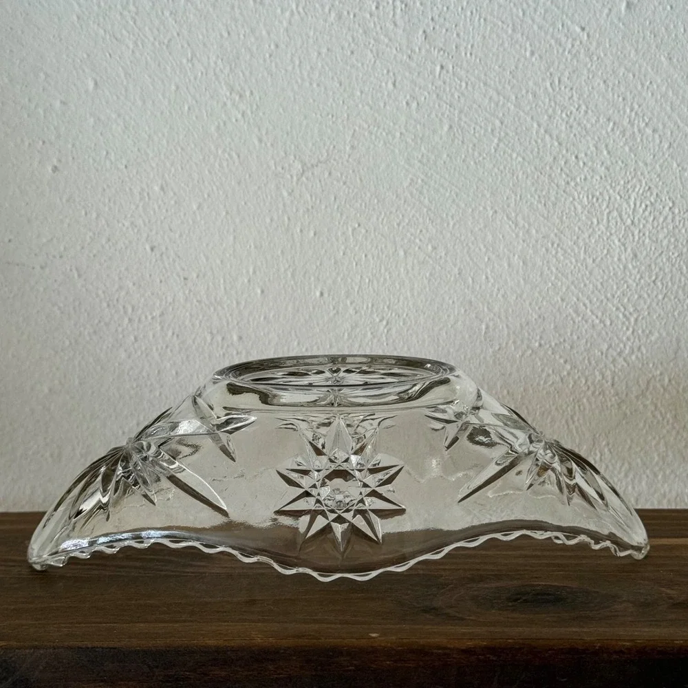 Vintage Anchor Hocking Star‎ Of David Gondola Boat Candy Dish EAPC